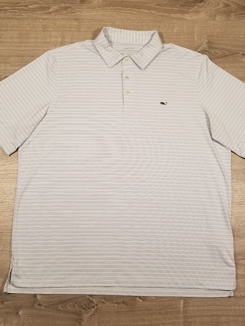 Vineyard Vines On The Go Sankaty Polo Shirt Mens 2XLT Light Blue Stripe Stretch